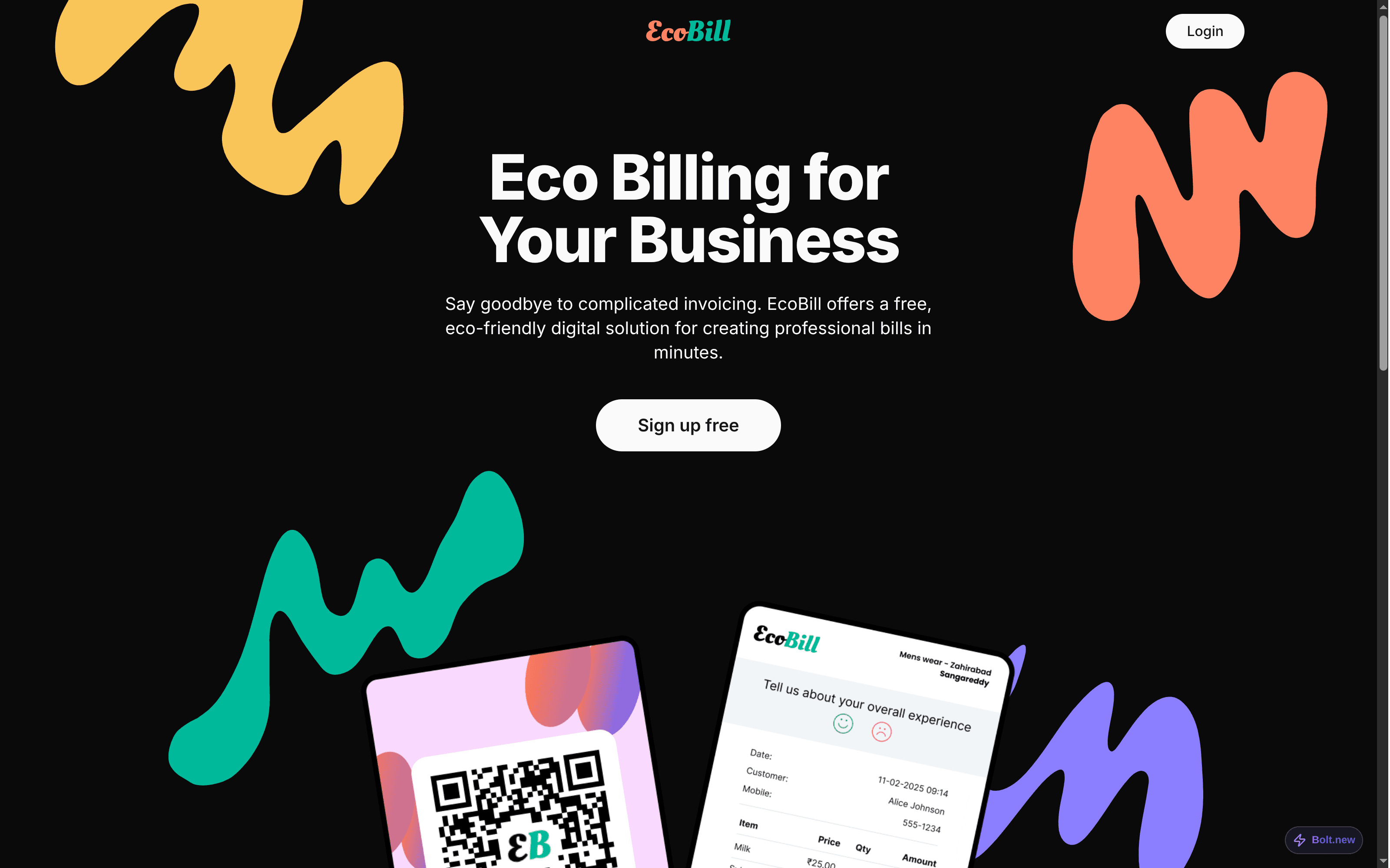 Ecobill project screenshot